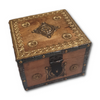 Med Brass Inlay Sq Wood Box